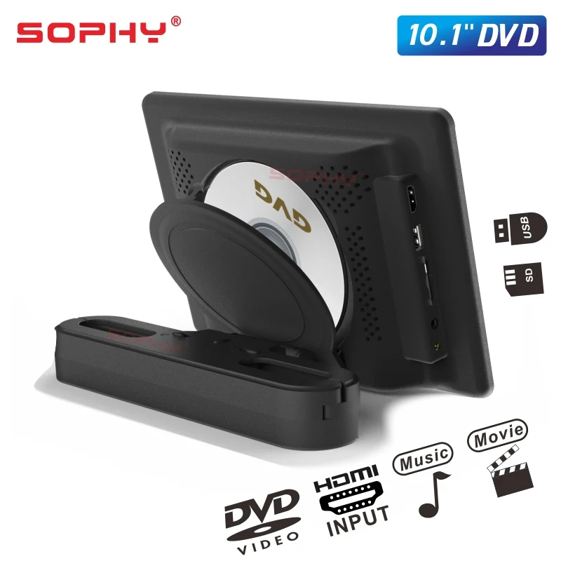 New 10.1 Inches External Car Headrest DVD Player Rear Seat Screen Monitor DVD/VCD USB/SD/HDMI/IR/FM