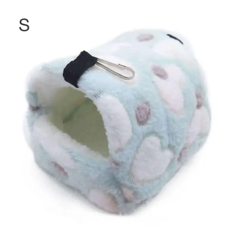 Фланелевый кот клетка хомяк хлопок гнездо сахарный планер спальный мешок белка мини-Ежик теплый зимний утолщенный дом - Цвет: Blue