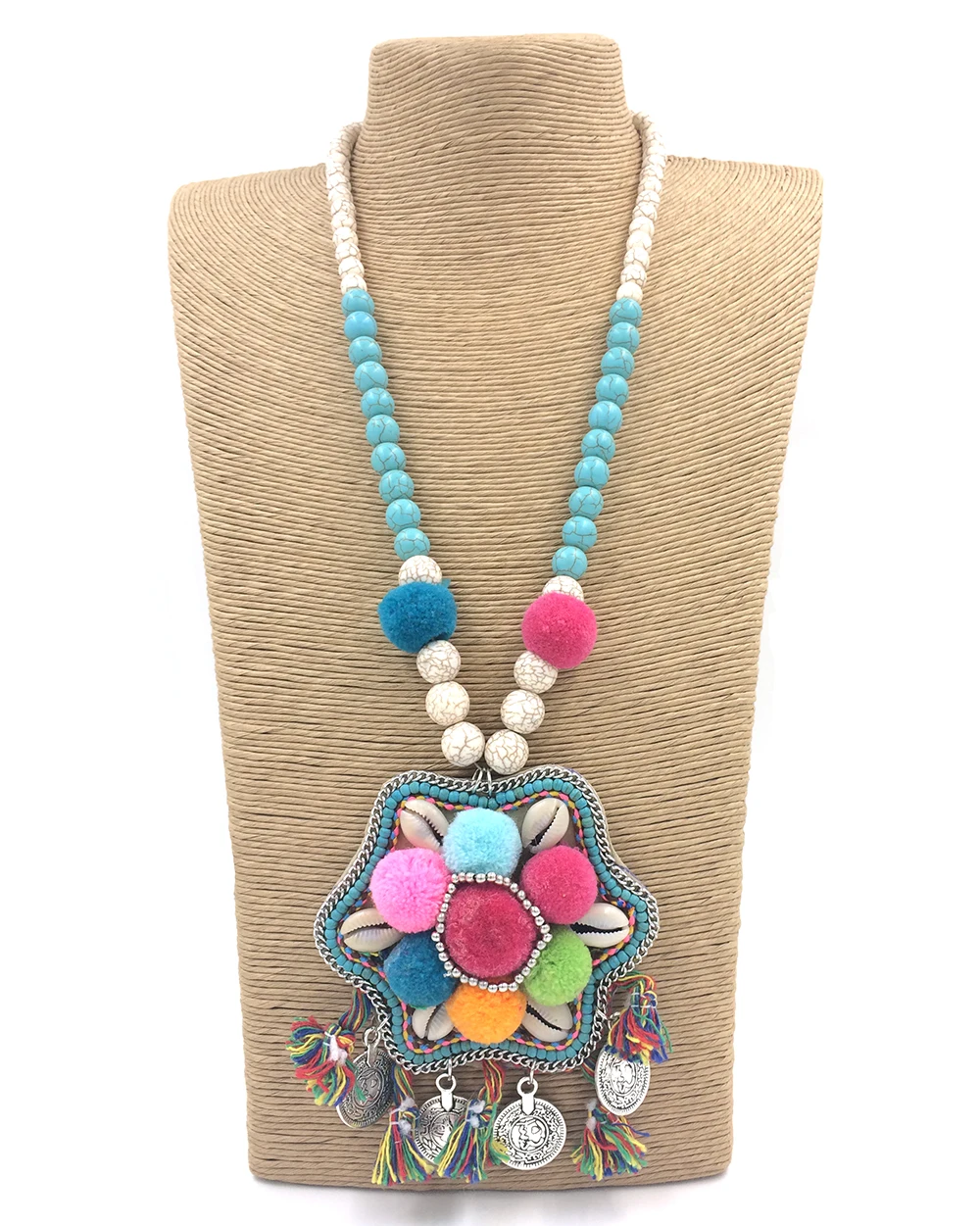 2017 new Boho jewelry handmade star flower chokers Necklace dream catcher ball pendants necklace collier summer women sea Beach