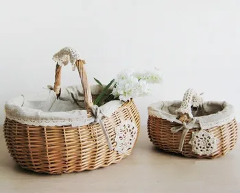

(2 pieces/set) Willow Rattan Basket Big One 35*30*30CM Small One 27*20*15CM