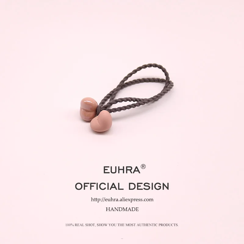 EUHRA, 9 цветов, эластичные резинки для волос, керамическое сердце, матовая и глянцевая повязка для волос для женщин и девочек, детские аксессуары для волос, резинка