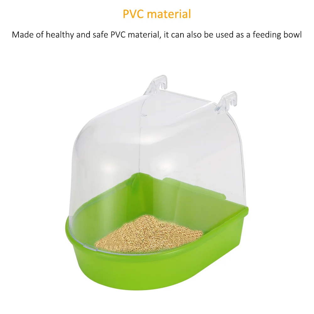 

Bird Bath Bathtub Box Bird Cleaning Tool Cage Accessories Parrot Bath Transparent Plastic Hanging Tub Shower Bird Supplies