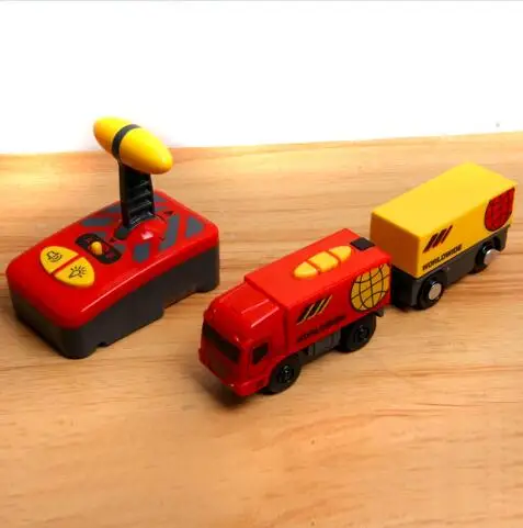 Free shipping Remote control electric magnetic link compatible BRIO wooden track white Harmony train and red worldwide train 16
