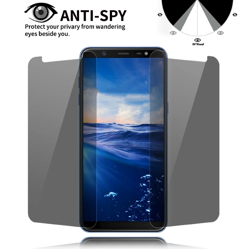 

Privacy Tempered Glass Screen For Samsung Galaxy A9 A8 A7 A6 Plus A5 J4 J6 J8 2018 Anti-peeping Protector Protective Film