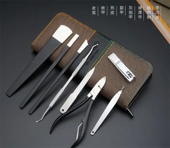 

8Pcs Pedicure Tools Set Nail Fix Ditch Cleaning Cuticle Remover Calluses Shovel Buffer Scissors Clippers Kit / by dhl 20sets