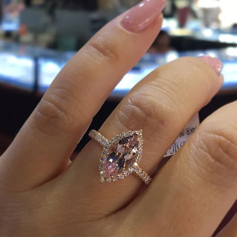 1 Pcs Classic Oval Inlaid Crystal Gold Rings Lady Fashion Exquisite Wedding Anniversary Jewelry Gifts Women Ring | Украшения и