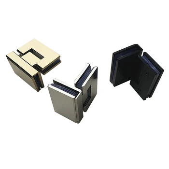 

90 Degree Shower Door Hinge 304 Stainless Steel Spring Hinges Mirror Finish Glass Clamp Double Side Glass to Glass Door Fitting