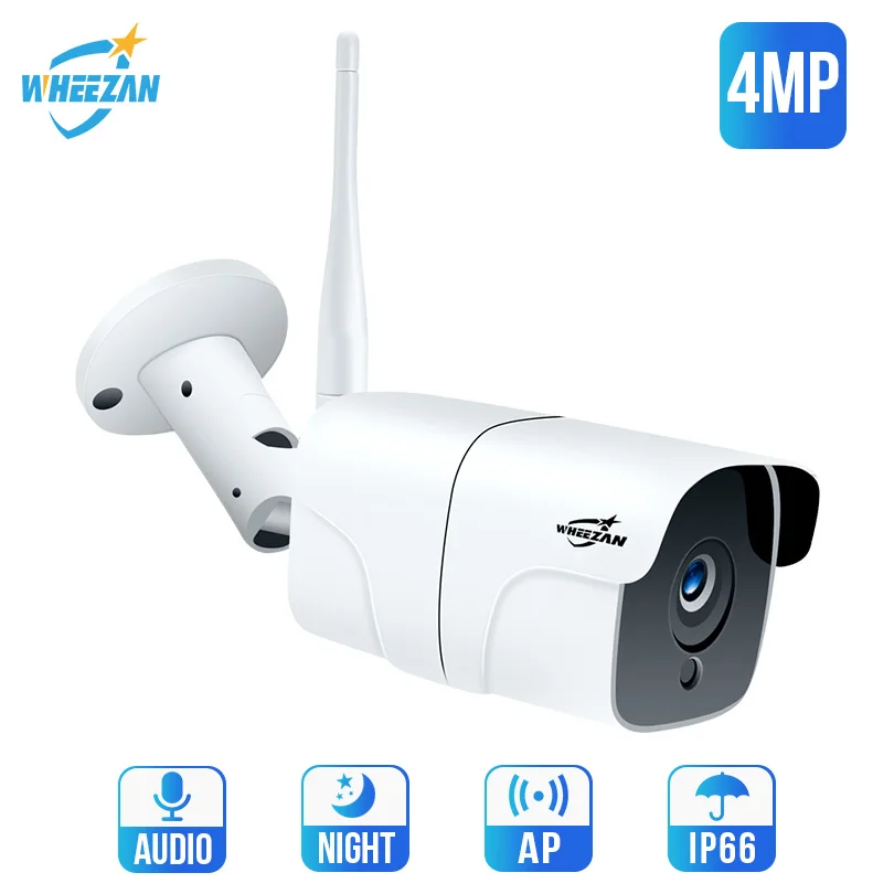 Wheezan CCTV камера безопасности WiFi 4MP HD видеонаблюдение беспроводная камера 1440P аудио домашний открытый ночное видение IP Cam