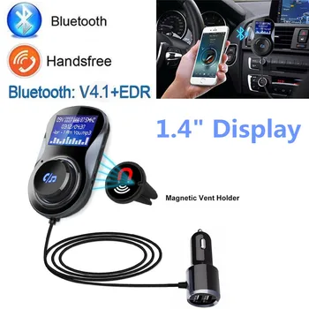 

New Bluetooth Hands-free FM Modulator Stereo Car MP3 Player Audio Adaptor FM Transmitter Support U Disk TF Dual USB Car Charger