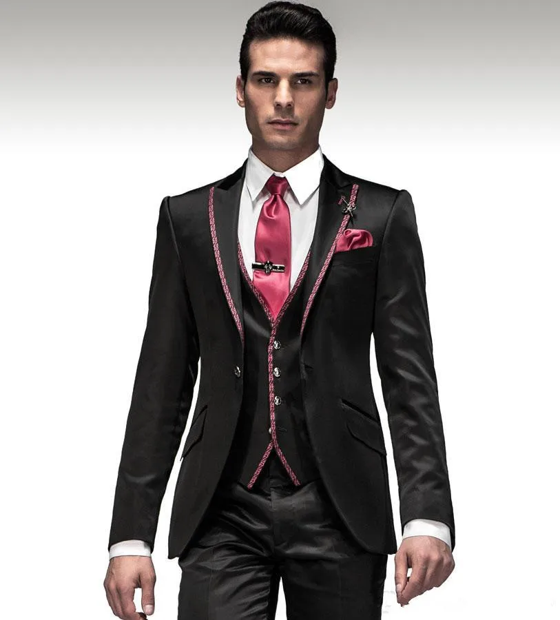 Новейший дизайн пальто, темно-серый костюм жениха, смокинги для выпускного, свадьбы(пиджак+ брюки+ жилет), мужской костюм, костюм, Свадебный мужской костюм - Цвет: same as image