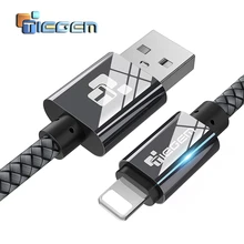 USB кабель TIEGEM для iPhone 7, 6, 6 S, 5, 2 А, быстрая зарядка, USB кабель для передачи данных для iPhone 8 X, iPad, iPod, кабели для мобильных телефонов, провод 1 м, 2 м, 3 м