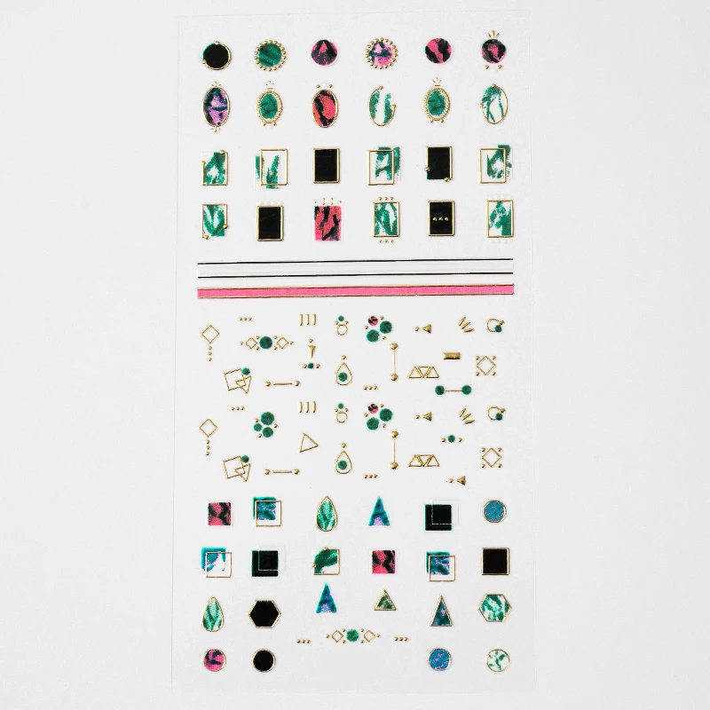 1 лист амулеты ювелирные изделия 3d наклейки для ногтей геометрические наклейки для дизайна ногтей клейкие наконечники Слайдеры для переноса ногтей Аксессуары для маникюра - Цвет: M32416