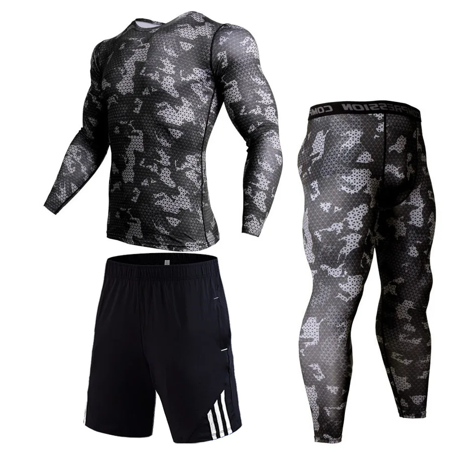 Спортивный костюм для бега, новое зимнее Спортивное нижнее белье, теплый милый костюм, спортивный костюм, камуфляж, MMA, тактические шорты, леггинсы, jiu jitsu S-4XL