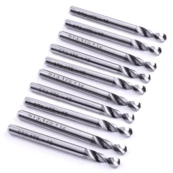 

High Hardness 10Pcs 3.175*12mm Carbide PCB/FPC Drill Bit Set 2 Flute CNC Router Bit Micro Drill Bit for Stainless Steel&Hardware