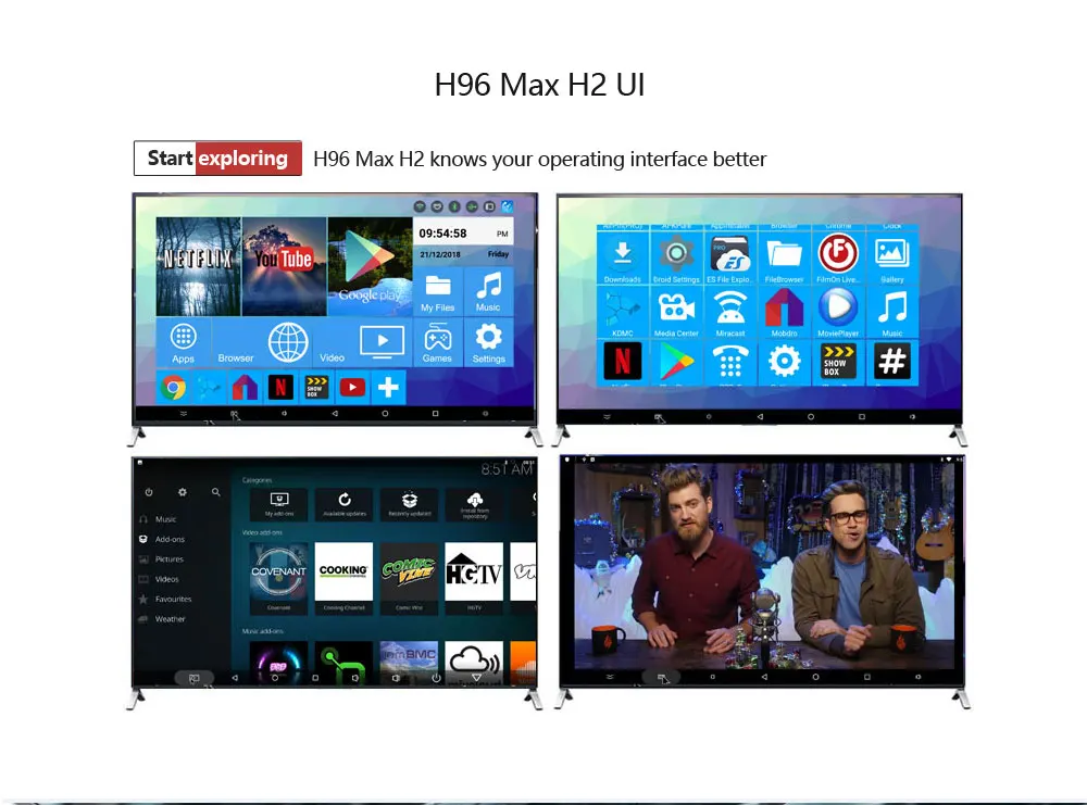 H96 MAX H2 Android 7,1 4g 64g Декодер каналов кабельного телевидения 4 k Ultra HD H.265 Смарт ТВ-бокс с USB 3,0 двойной Wifi 2,4/5,0g медиаплеер PK x96 мини