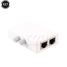 Новинка 1 шт. мини 2 Порты и разъёмы RJ45 RJ-45 Ethernet сетевой коробка обмен коммутатор двойной молнии сплиттер 2 способа высокого качества