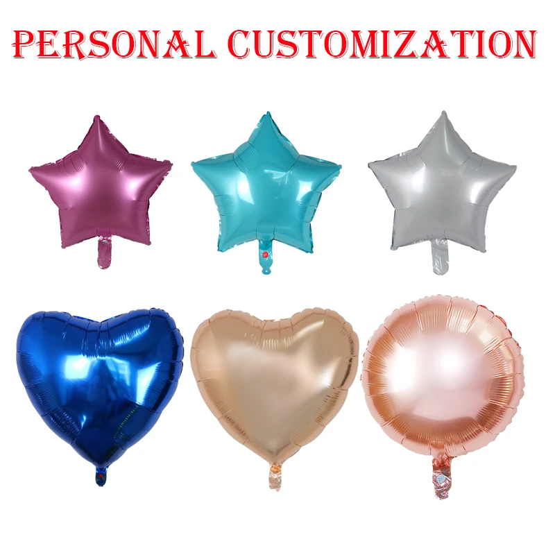 

500pcs 18inch Party Balloons Personal customization Foil Balloons Printing Logo Round Heart Star Shape Advertising Balloon