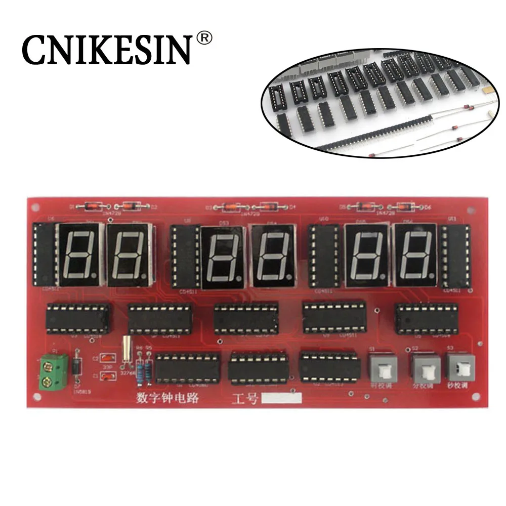 CNIKESIN DIY комплект цифровой дисплей часы набор цифровые сборка и отладка цепи Diy