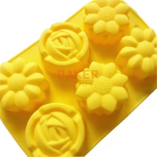 Силиконовая форма для торта 6 решеток, формы для мыла ручной работы с цветами для пудинга и желе, качественная CDSM-067 FDA