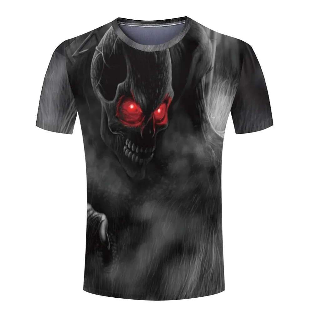 Cool 3D Skull/Final Fantasy Man Tee Shirt Personalized  Round Neck Spider-Man/Joker Men  T shirt  Novelty monster  tshirts