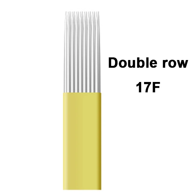 50 шт. мануального татуажа бровей Иглы затенение двухрядные 15/17/19-шпильки одноразовые зубные микро лезвия для Аксессуары для перманентного макияжа татуировки