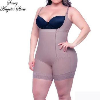 

SAUCY ANGELIA Women Waist Trainer Sexy Plus Size Zipper Bodycon Corsets Cincher Body Shaper Lingeries Underwear Shapewear S-6XL