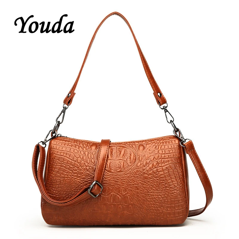 

Youda 2019 New Fashion Trend Crocodile Pattern Lady Shoulder Bag Simple Retro Style Messenger Bag Vintage Mobile Phone Packet