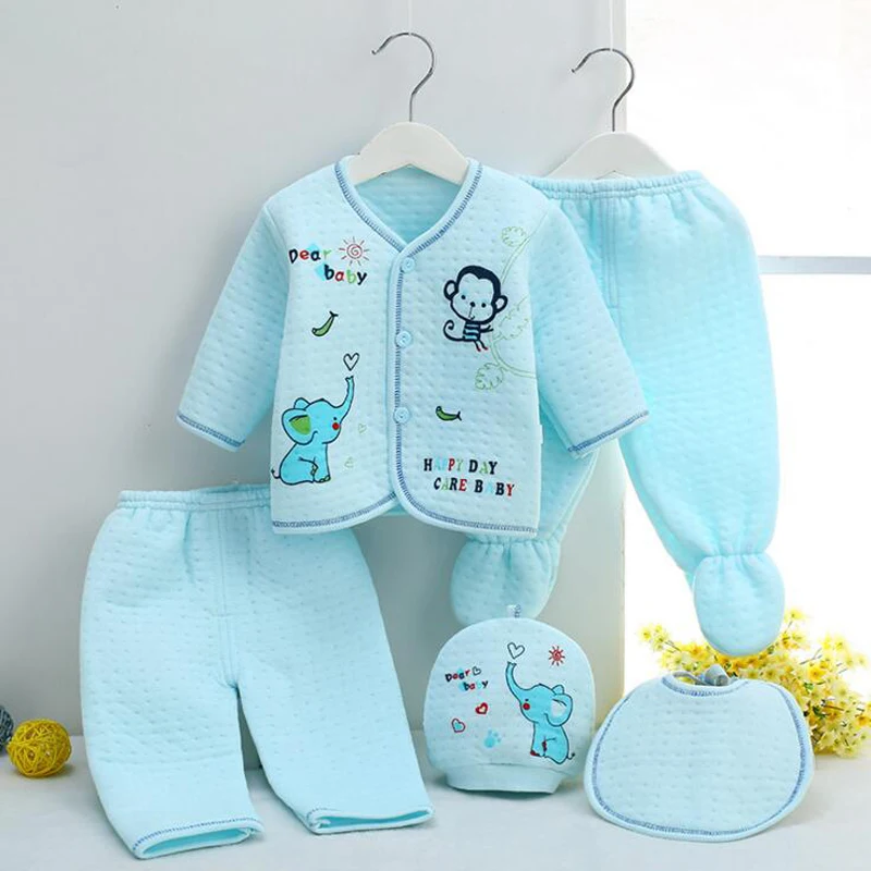 stylish baby clothing set Bekamille 5pcs/set Autumn Winter Newborn sets Baby warm Cotton Girls Boys cartoon suits  infant kids clothing Good quality baby clothing set line