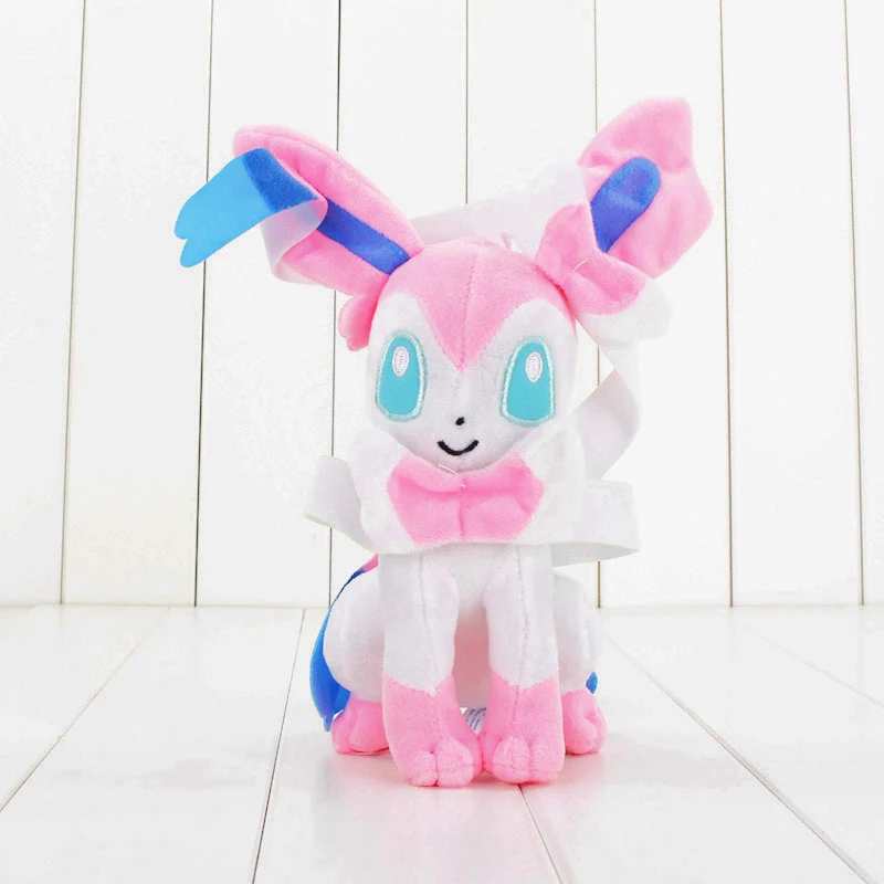 Eevee плюшевые игрушки Sylveon Glaceon Leafeon Umbreon Espeon Jolteon Vaporeon Flareon Мягкая кукла подарок для детей - Цвет: Sylveon