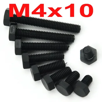

( 100 pcs/lot ) Metric M4 x 10mm Black Nylon Hex Bolt, Hexagonal Screw.