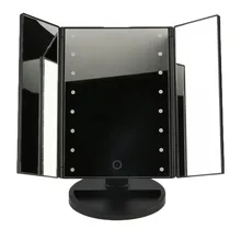 Portable Three Folding Table LED Lamp Luminous Makeup Mirror Cosmetic Mirror Adjustable Tabletop Countertop Light Mirror Hot