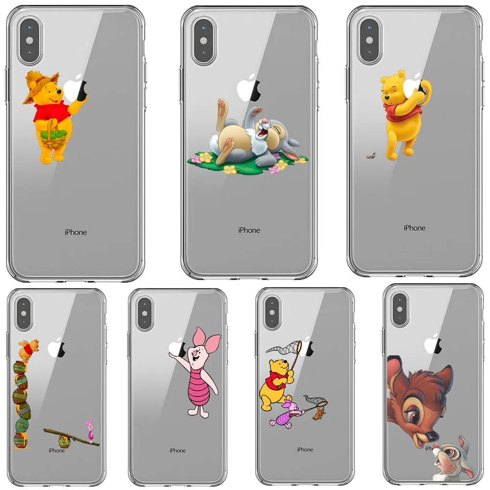 Мягкий чехол для телефона с изображением поросенка Eeyore Winnie Pooh Tigger Robin Bambi Thumper iPhone 5