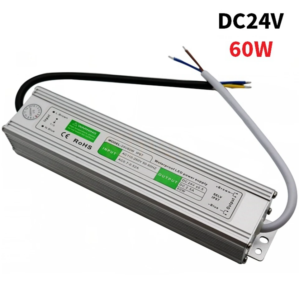 Водонепроницаемый IP67 Светодиодный драйвер AC110V 220V к DC 12 V/24 V 10W 20W 30W 45W 50W 60W 80W 100W 120W 5050 W источник питания для led светильник