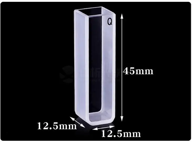 10mm Path Length Quartz Cuvette Cell With Lid For Spectrophotometers 2Pcs