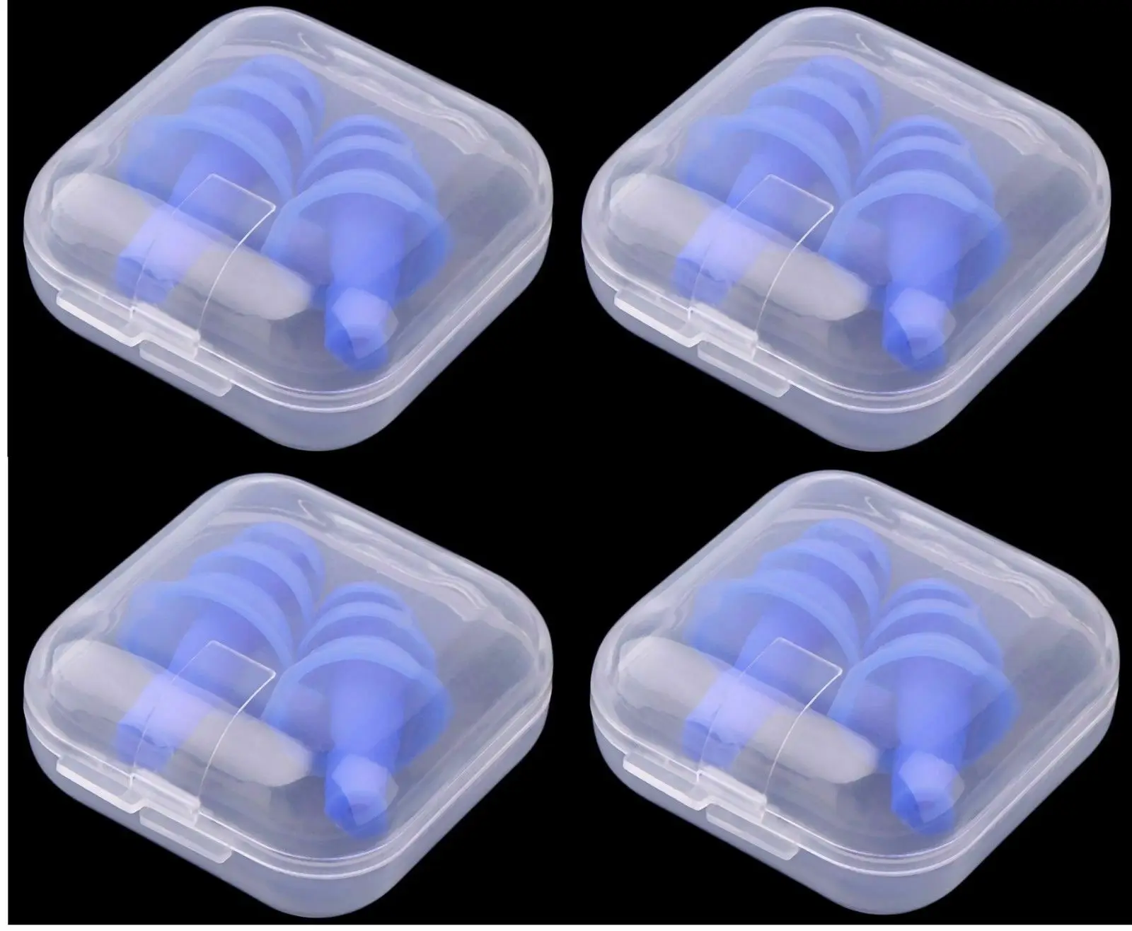 

10pcs Silicone Earplugs 5 Pairs Earplugs with Boxes Blue Silicone Ear Plugs Anti Noise Hearing Protection,Soft Flexible Plugs