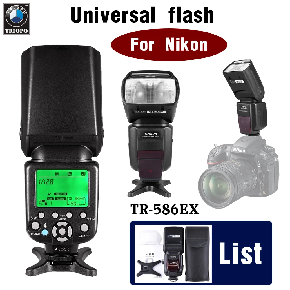 TRIOPO TR-586EX For Nikon Wireless TTL Flash Speedlite Hot shoe flash High Speed Sync Stroboscopic Flash D810 D7100 D90 D5300 TRIOPO TR-586EX For Nikon Wireless TTL Flash Speedlite Hot shoe flash High Speed Sync Stroboscopic Flash D810 D7100 D90 D5300