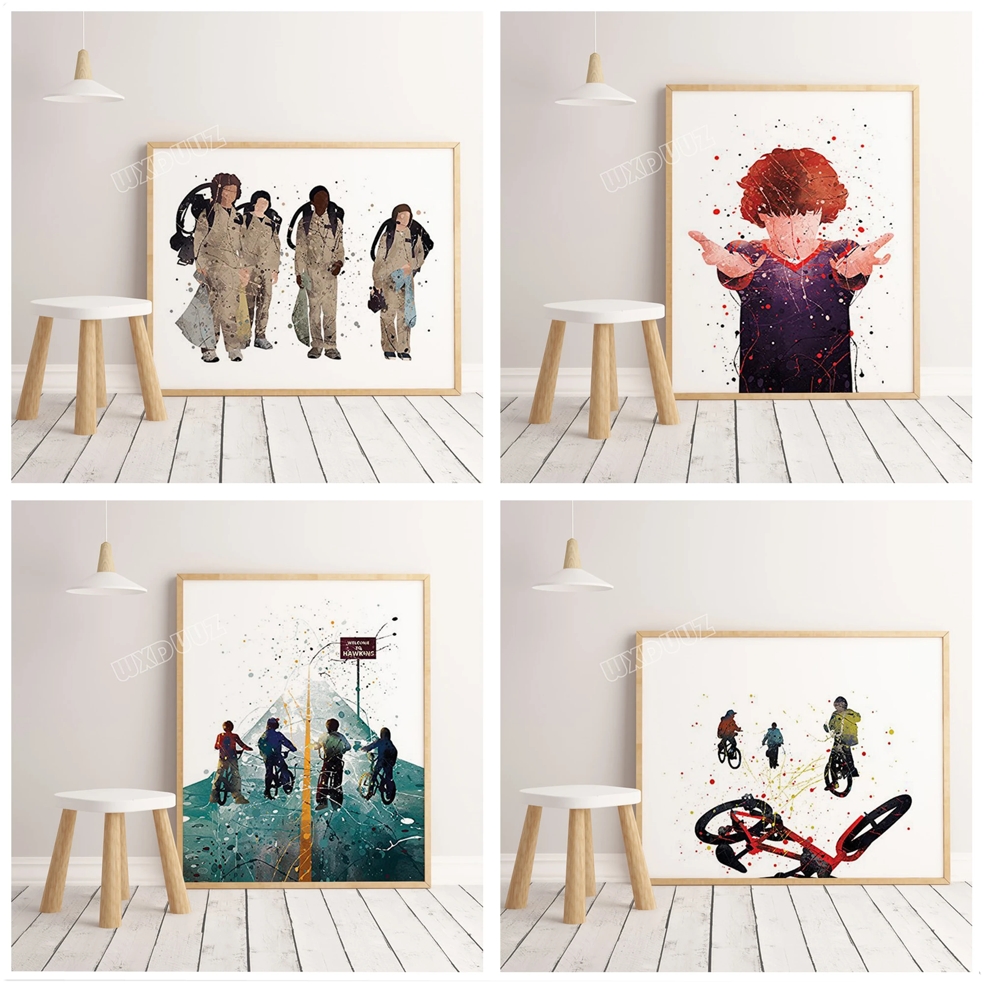 

Stranger thing poster watercolor wall art Nursery Kids Room Painting Art Decor Home Decor posters canvas painting A241
