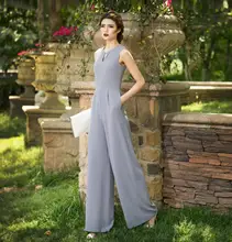 2019 Women Summer Jumpsuit Party Overalls Rompers Chiffon High Street Elegant Gray Color Full Length Jumpsuits Plus Size 3XL 4XL 2019 women summer jumpsuit party overalls rompers chiffon high street elegant gray color full length jumpsuits plus size 3xl 4xl