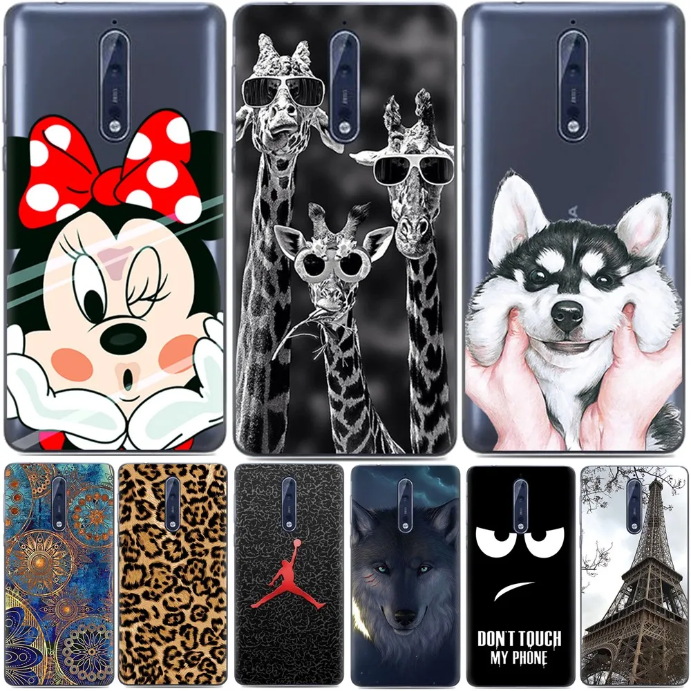 

BIGCHEN For Nokia 8 Case 2017 5.3 inch Shell Cover Pattern Painted Soft TPU Silicone Protector Case for Nokia 8 Cases