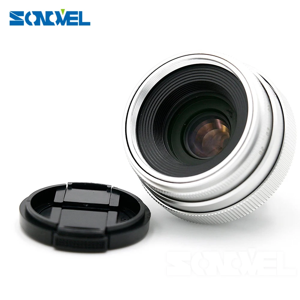 Объектив камеры серебристый 35 мм F1.6 CCTV объектив C Mount + бленда объектива для Olympus