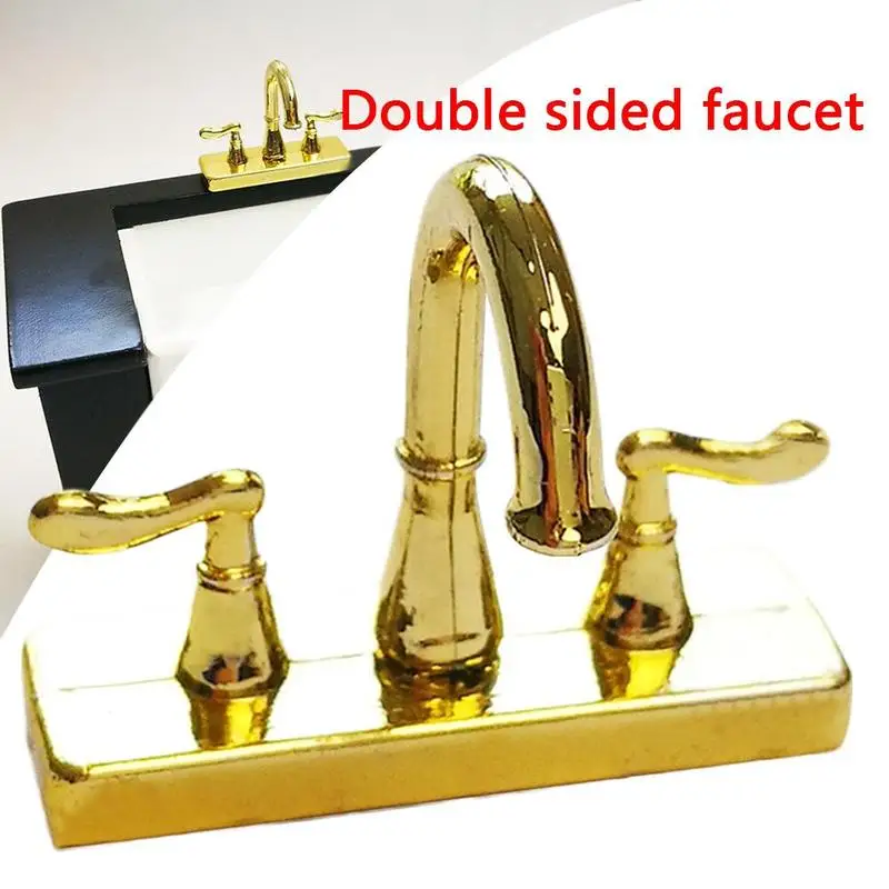 1//12 Dollhouse Accessories Miniature Alloy Faucet Model Toys Water Tap Faucet XI