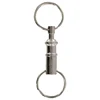 1 pcs Double Amovible Clé Chaîne Snap Lock Titulaire Acier Chrome Plaqué Pull-Apart Porte-clés Amovible Porte-clés Porte-clés ► Photo 2/6