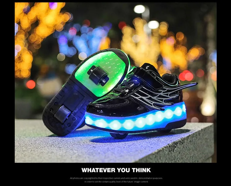 Tênis com Rodas sobre Led Skate para Crianças Usb de Carregamento Luminoso Sapatos Esportes Roller Meninos Meninas Led 2020 Luz 16 High Quality Mamãe e Bebê