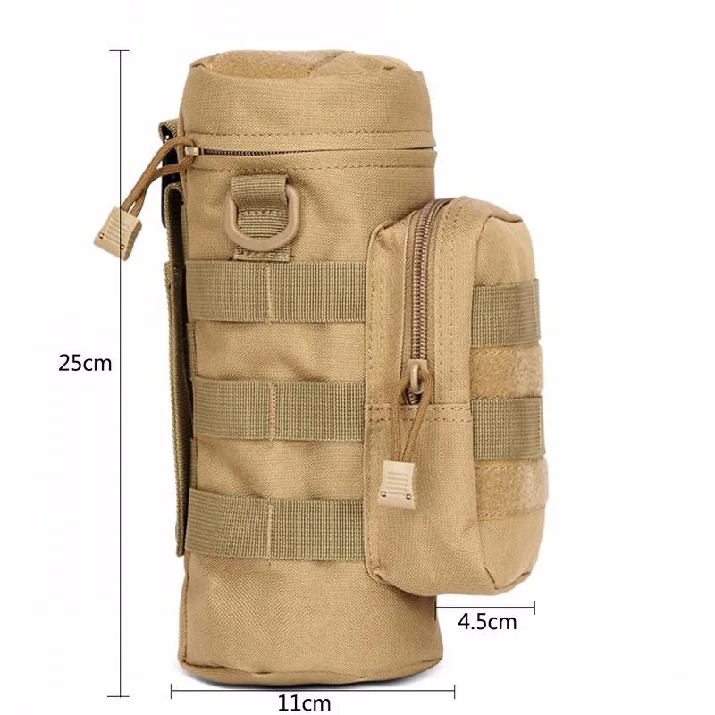 Бутылка для воды на открытом воздухе сумка тактическая Шестерня чайник сумка, носимая на поясном ремне или через плечо для армейских фанатов альпинистские походные сумки