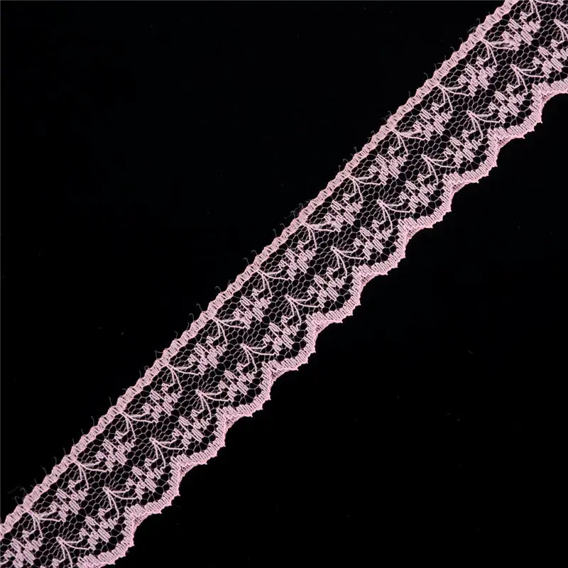 Light Pink Новинка, 10 ярдов, кружевная лента для обрезки, ширина 2 см, Вышитое кружево для шитья/одежды/цветочных украшений, материал - Цвет: Light Pink
