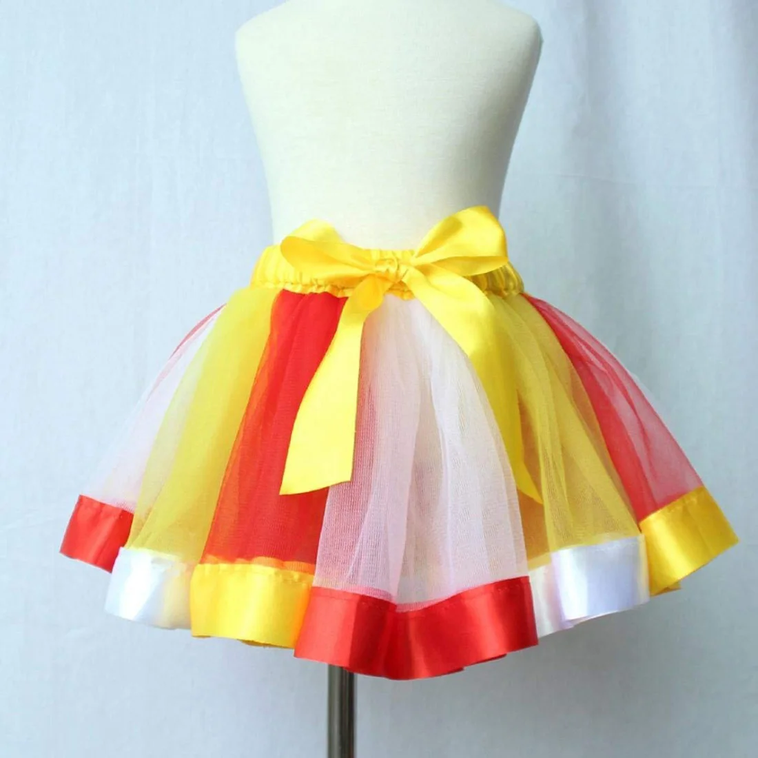 

Girls Tutu Skirt Multicolor Rainbow Pettiskirt Bowknot Dancewear