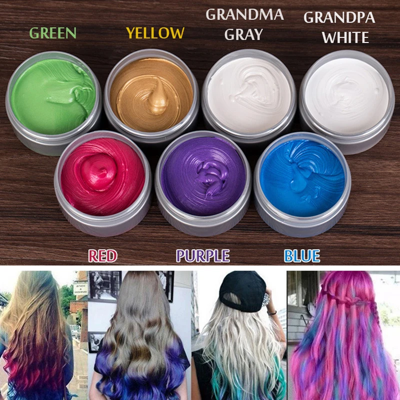 Buy 120g Unisex Color Hair Wax Dye One time Molding Paste 8 Colors Available