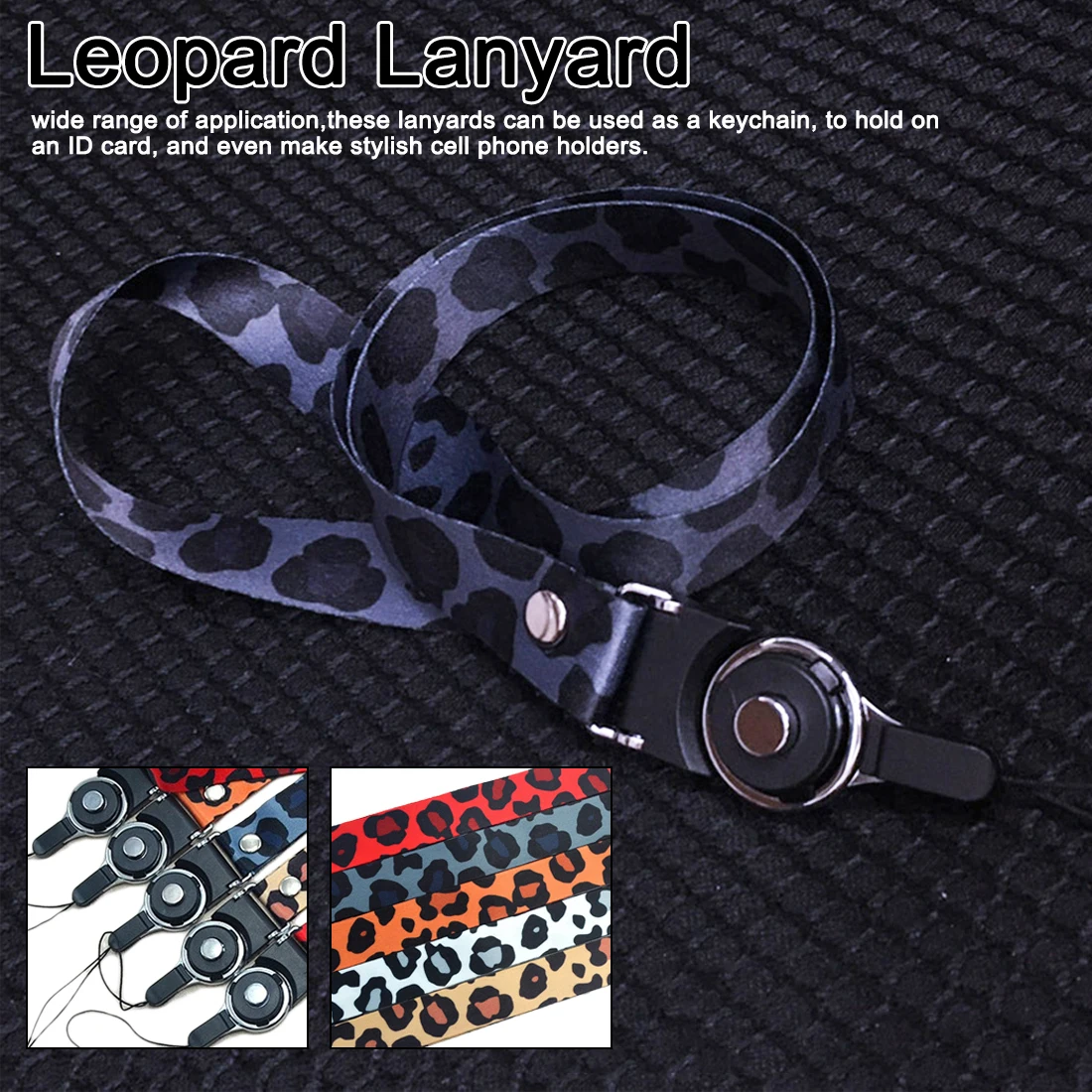 

Suitable for all Phone neck strap lanyard Leopard key lanyard gym strap holder Neck strap 5 colors Animal phone with keyring