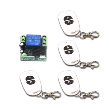 

DC 12V Wireless Remote Control Switch Mini 1CH 1 CH 10A Relay Receiver RF Remote Switch 315Mhz 433MHZ + 4Transmitter