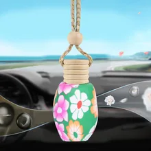 Vehemo Стекло флаконы автомобиля духи повесить действовать цветочный дизайн для авто аксессуары полимерная бутылки с глиной длительный